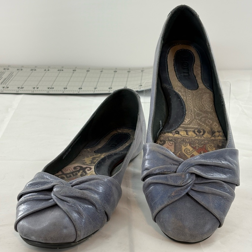Born Women’s Knot-Front Ballet Flats in Dusty Blue Børn Size 10
